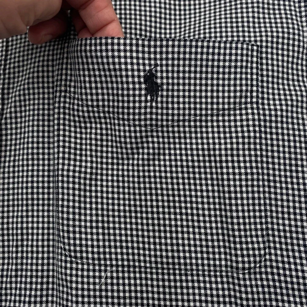 Polo Ralph Lauren Lowell Sport Button Down Shirt XXL Black Gingham Cotton Men
